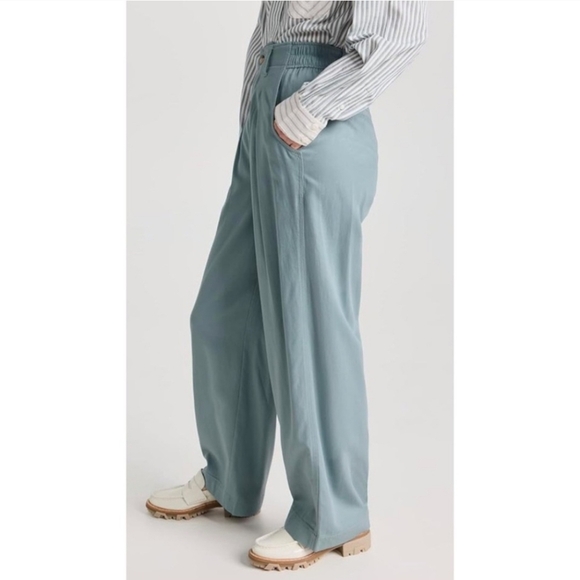 Madewell The Neale Wide-Leg Pleated Trousers In Color Overcast - Picture 2 of 8